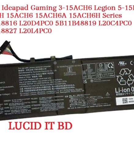 L20M4PC0 Laptop Battery Compatible with Lenovo Ideapad Gaming 3-15ACH6 Legion 5-15ITH6 15ITH6H 15ACH6 15ACH6A 15ACH6H Series 5B11B48816 L20D4PC0 5B11B48819 L20C4PC0 5B11B48827 L20L4PC0