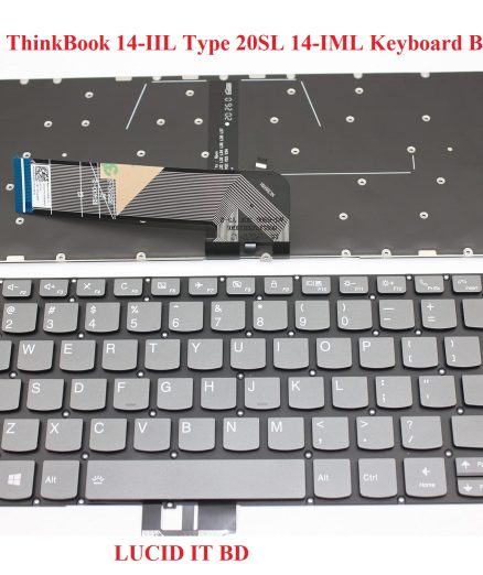 New for Lenovo ThinkBook 14-IIL Type 20SL 14-IML Keyboard Backlit gray US