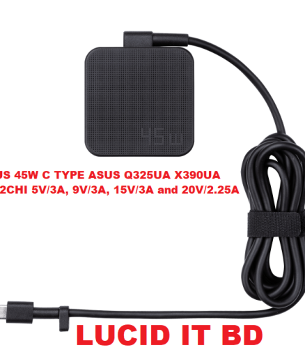 ASUS 45W C TYPE CHARGER FOR ASUS Q325UA X390UA-XH74-BL T302CHI 45 W Adapter 5V/3A, 9V/3A, 15V/3A and 20V/2.25A