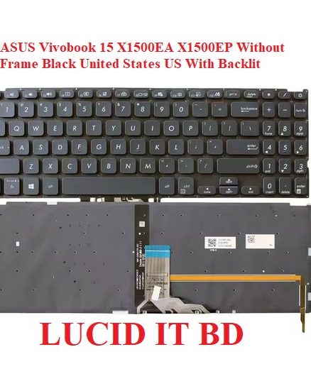 Laptop Keyboard For ASUS Vivobook 15 X1500EA X1500EP Without Frame Black United States US With Backlit
