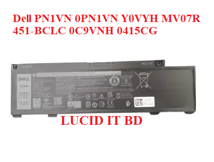New 51Wh11.4V Battery for Dell PN1VN 0PN1VN Y0VYH MV07R 451-BCLC 0C9VNH 0415CG 266J9