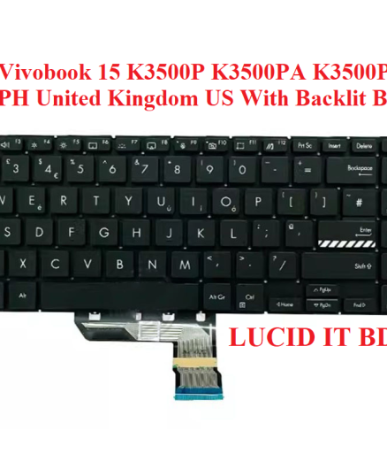 Laptop Keyboard for ASUS Vivobook 15 K3500P K3500PA K3500PC K3500PH US with Backlit Black
