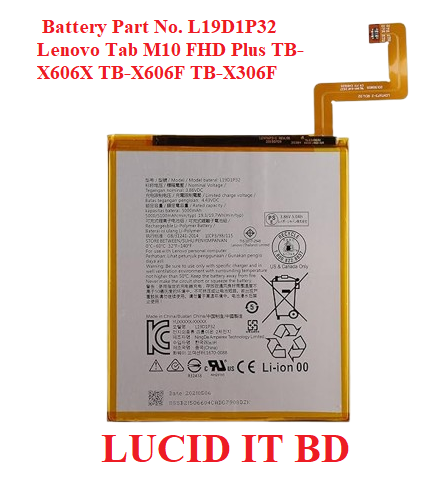 L19D1P32 Replacement Battery Compatible with Lenovo Tab M10 FHD Plus TB-X606X TB-X606F TB-X306F