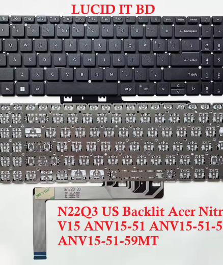 N22Q3 US Backlit Keyboard for Acer Nitro V15 ANV15-51 ANV15-51-532J ANV15-51-59MT