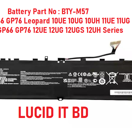 BTY-M57 Laptop Battery Compatible for MSI GP66 GP76 Leopard 10UE 10UG 10UH 11UE 11UG 11UH MSI Vector GP66 GP76 12UE 12UG 12UGS 12UH Series