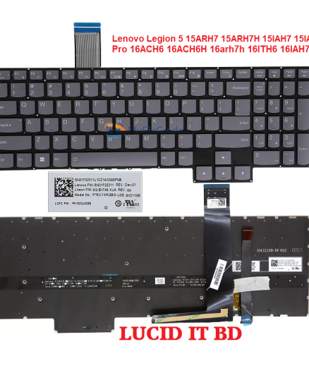 RGB Backlit Keyboard for Lenovo Legion 5 15ARH7 15ARH7H 15IAH7 15IAH7H,5 Pro 16ACH6 16ACH6H 16arh7h 16ITH6 16IAH7