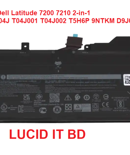 1FKCC Laptop Battery Replacement for Dell Latitude 7200 7210 2-in-1 Series T04J T04J001 T04J002 T5H6P 09NTKM 9NTKM 0D9J00 D9J00 0KWWW4 KWWW4 38Wh 4750 7.6V