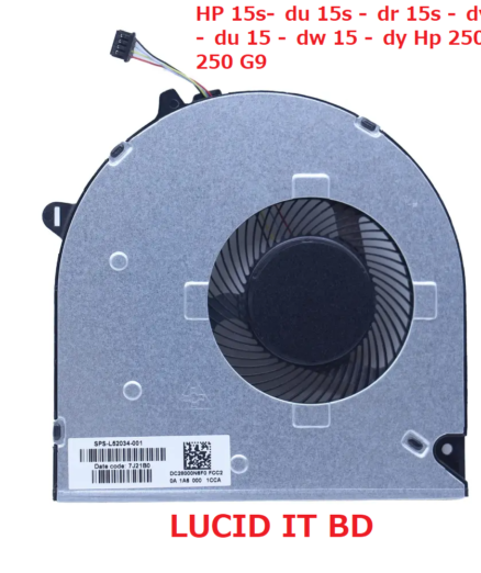 HP 15s-du 15s -dr 15s -dy 15 -du 15 -dw 15 -dy Hp 250 G8 250 G9 255 G8 255 G9 256 G8 256 G9 TPN C139 Laptop Cooling Fan
