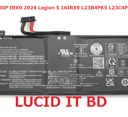 80Wh 5182mAh L23M4PK5 Laptop Battery Compatible with Lenovo Legion 5i(16 Gen 9) / Y7000P IRX9 2024 / Legion 5 16IRX9 83EW 83DG Series Notebook L23B4PK5 L23C4PK5 L23D4PK5 L23L4PK5 - LUCID COMPUTERS