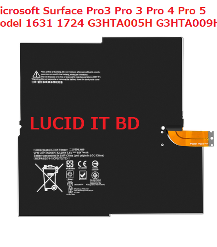 Laptop New Battery For Microsoft Surface Pro3 Pro 3 Pro 4 Pro 5 Model 1631 1724 G3HTA005H G3HTA009H - LUCID IT BD