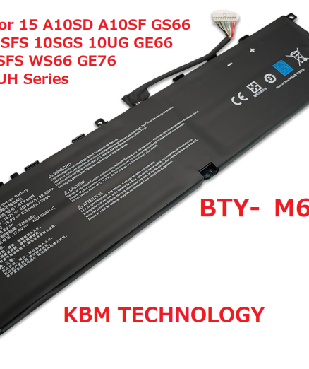 BTY-M6M Laptop Battery Replacement for MSI Creator 15 A10SD A10SF GS66 Stealth 10SFS 10SGS 10SE-045 10UG GE66 Raider 10SFS WS66 10TMT-207US GE76 Raider 10UH Series