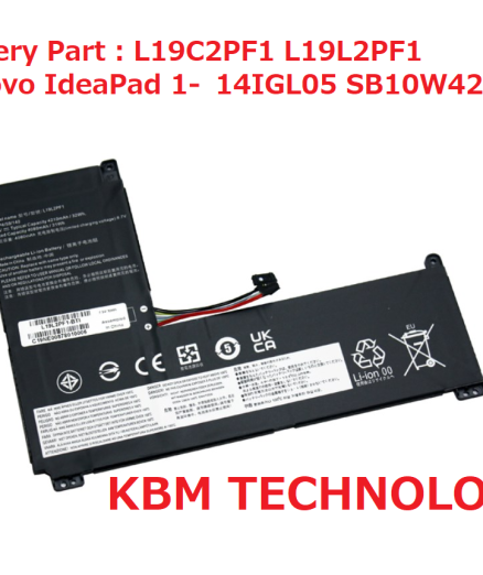 Genuine L19C2PF1 L19L2PF1 Laptop Battery for Lenovo IdeaPad 1-14IGL05 SB10W42960 - KBM Technology