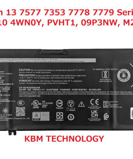 Dell 4WN0Y Battery for Dell Inspiron 13 7577 7353 7778 7779 Series Latitude 3310 4WN0Y, PVHT1, 09P3NW, M245Y, JYFV9